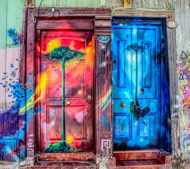 three line tales, week 124: two colourful doors that lead to ...